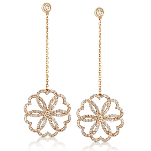 Poiray 18K Rose Gold Drop Diamond Earrings'