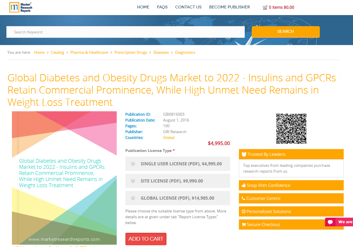 Global Diabetes and Obesity Drugs Market to 2022