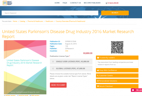 United States Parkinson's Disease Drug Industry 2016'