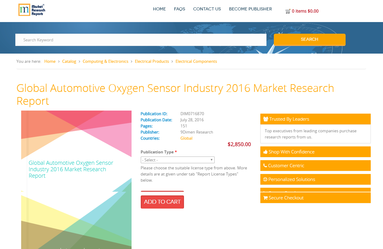 Global Automotive Oxygen Sensor Industry 2016'