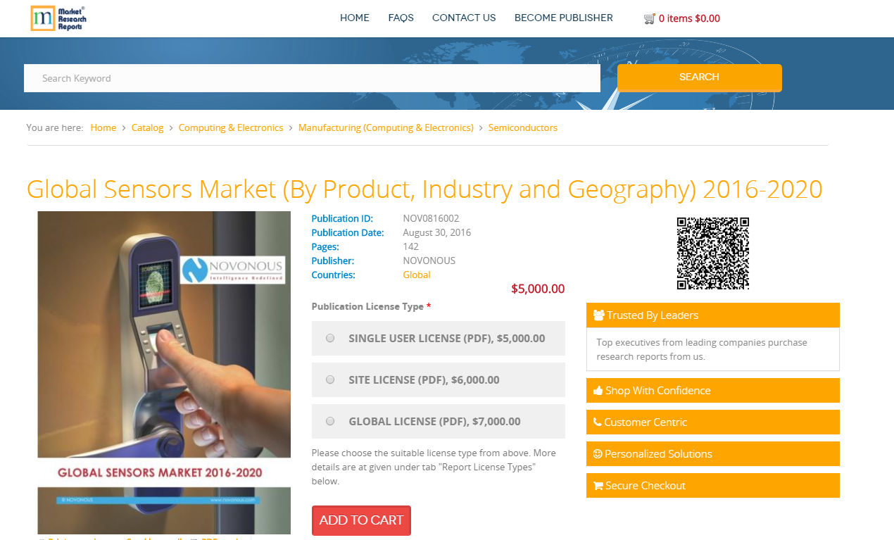 Global Sensors Market 2016 - 2020'