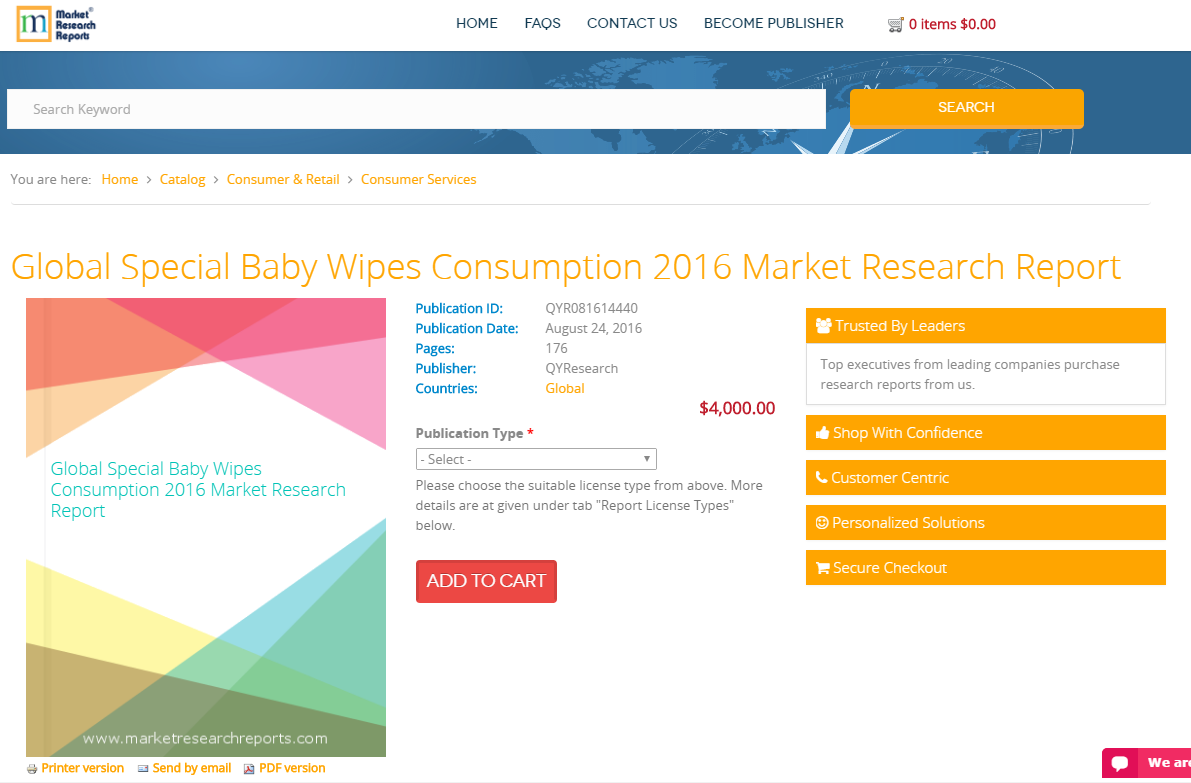 Global Special Baby Wipes Consumption 2016