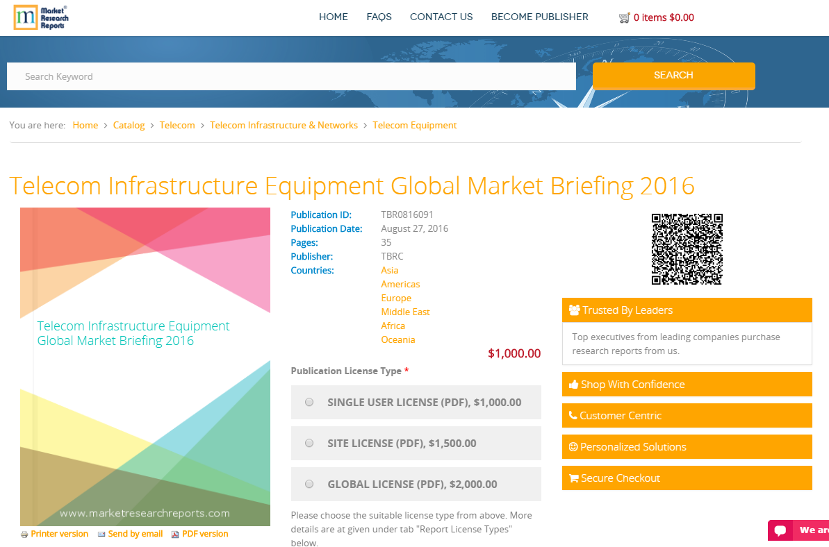 Telecom Infrastructure Equipment Global Market Briefing 2016