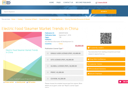 Electric Food Steamer Market Trends in China'