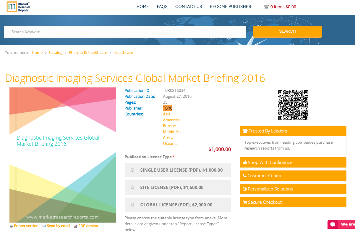Diagnostic Imaging Services Global Market Briefing 2016