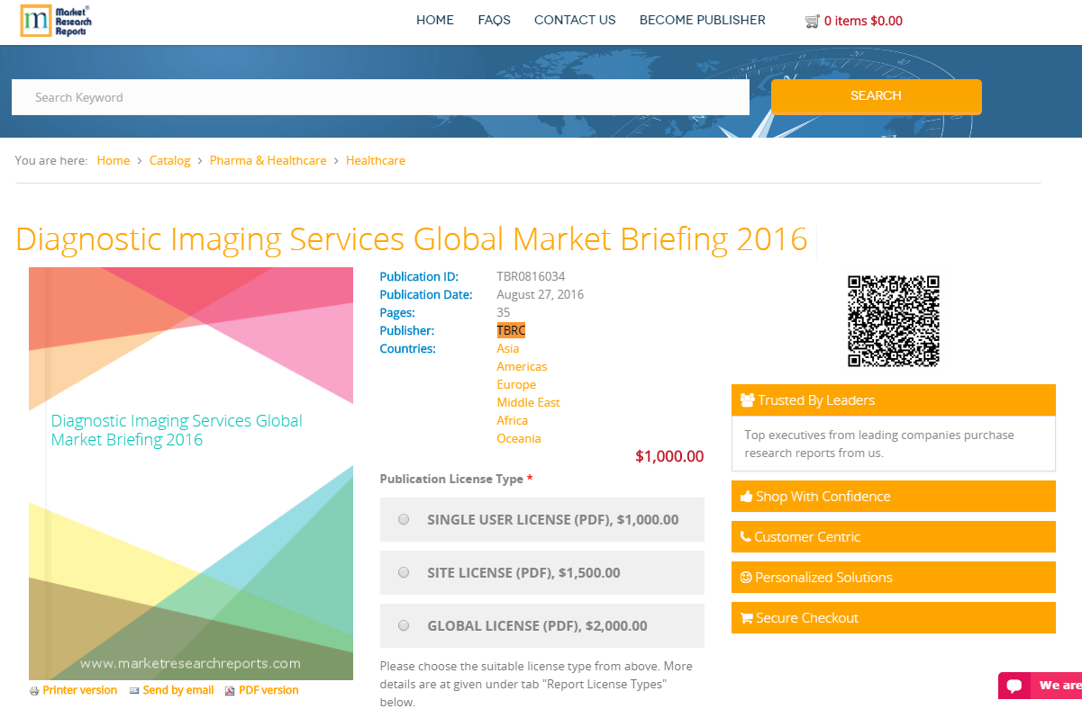 Diagnostic Imaging Services Global Market Briefing 2016'