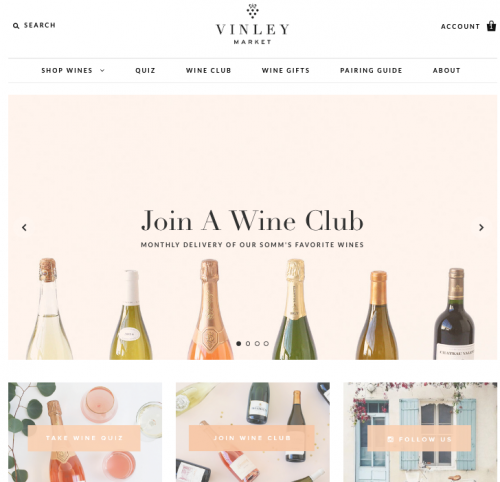 Vinley Market website'