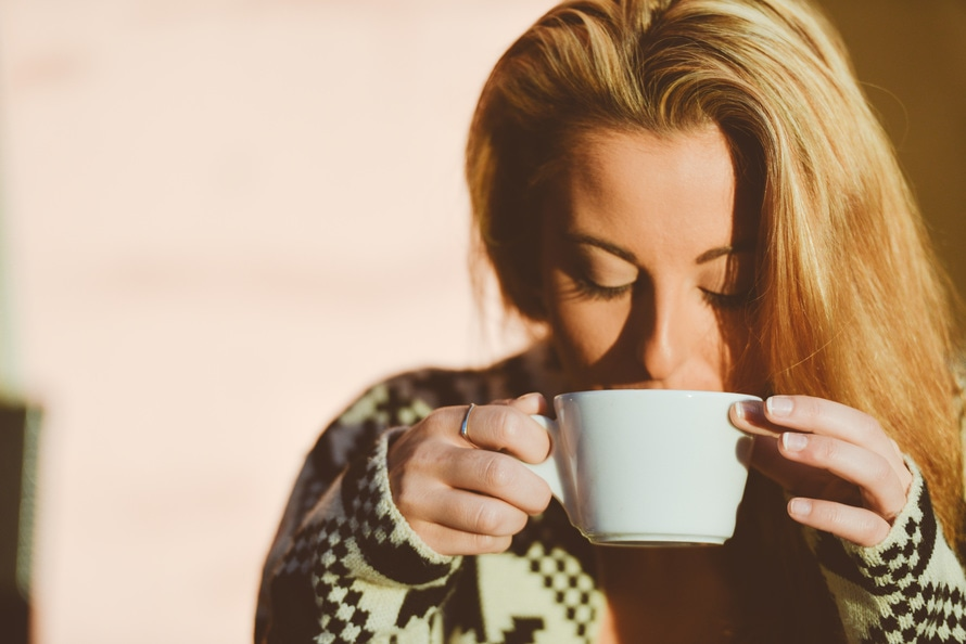 Woman coffee cup