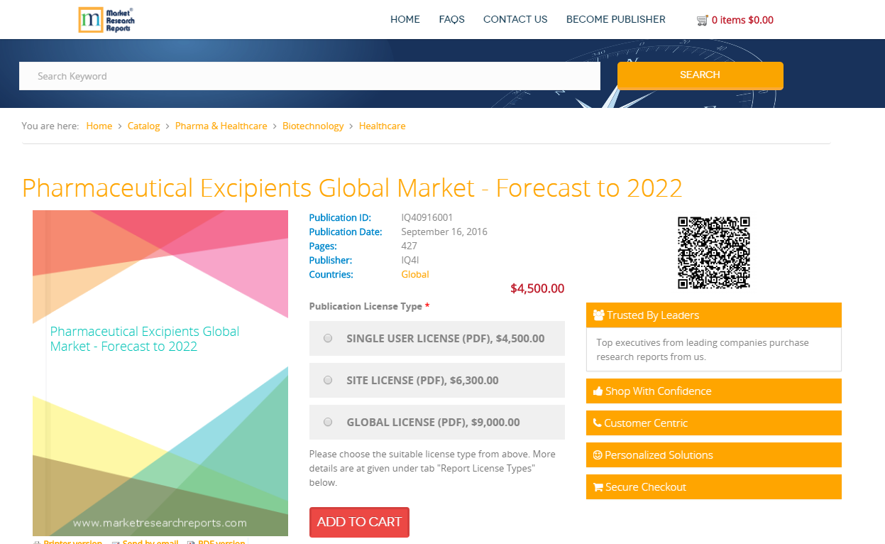 Pharmaceutical Excipients Global Market - Forecast to 2022