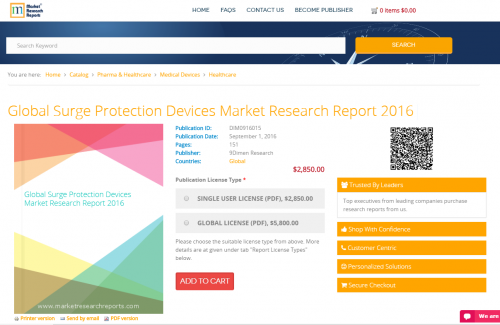 Global Surge Protection Devices Market Research Report 2016'