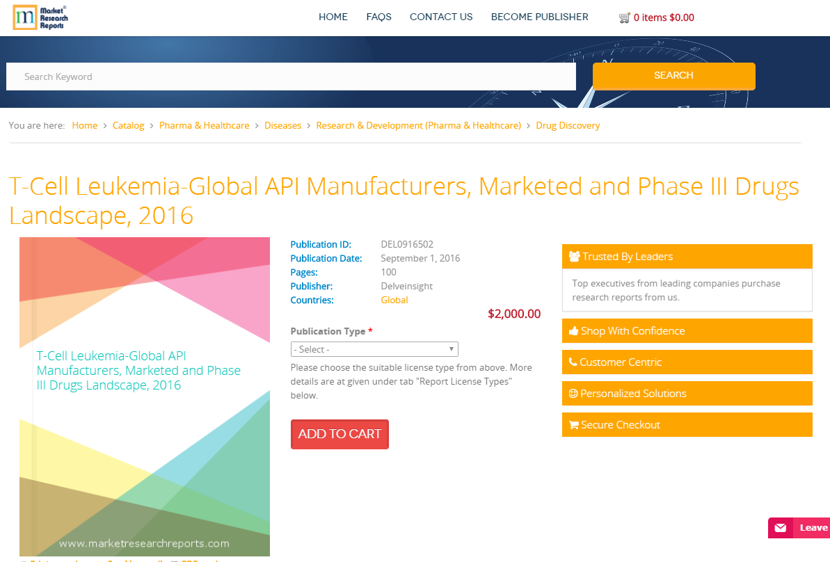 T-Cell Leukemia-Global API Manufacturers, Marketed