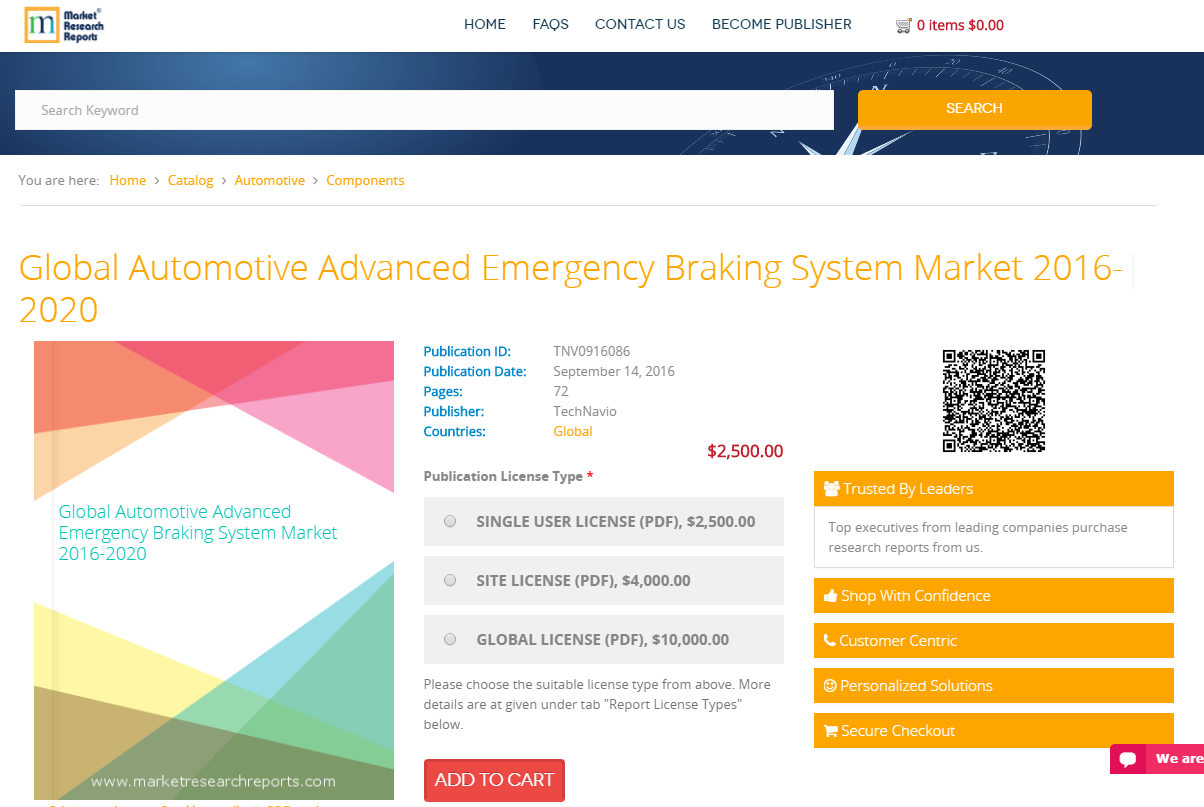 Global Automotive Advanced Emergency Braking System Market'