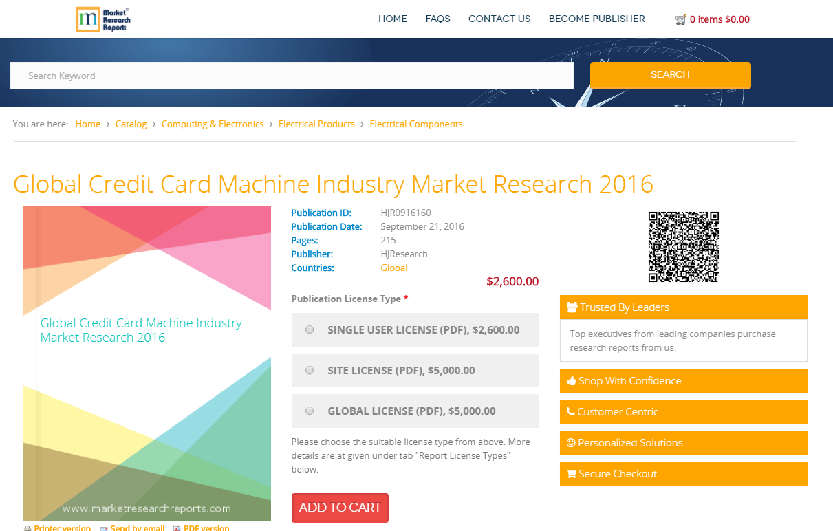 Global Credit Card Machine Industry Market Research 2016'