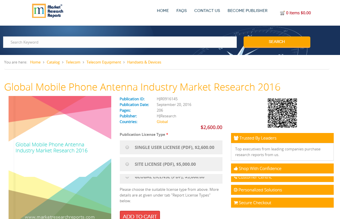 Global Mobile Phone Antenna Industry Market Research 2016'