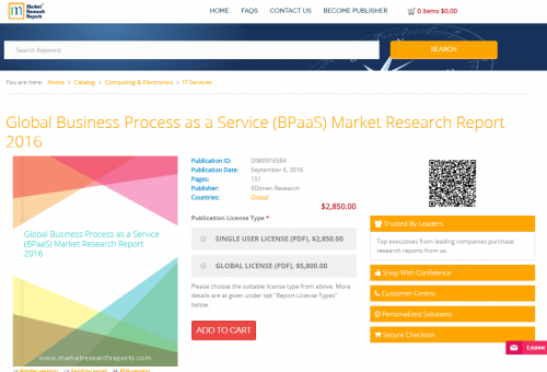Global Business Process as a Service (BPaaS) Market Research'
