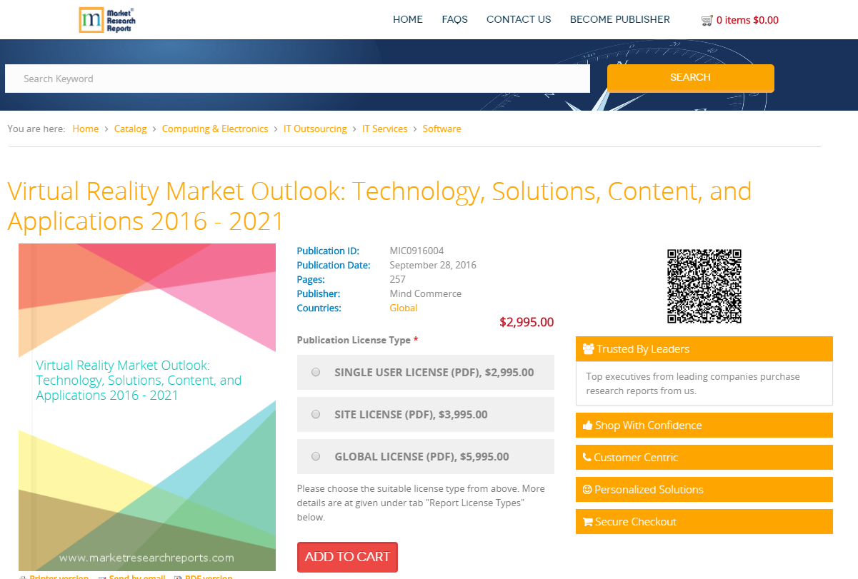 Virtual Reality Market Outlook: Technology, Solutions