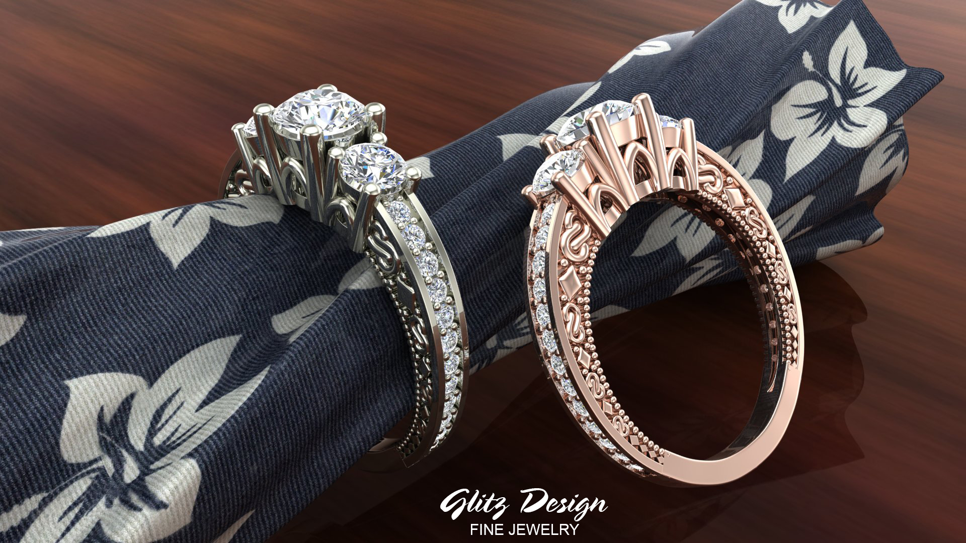 Vintage Three Stone Anniversary Ring