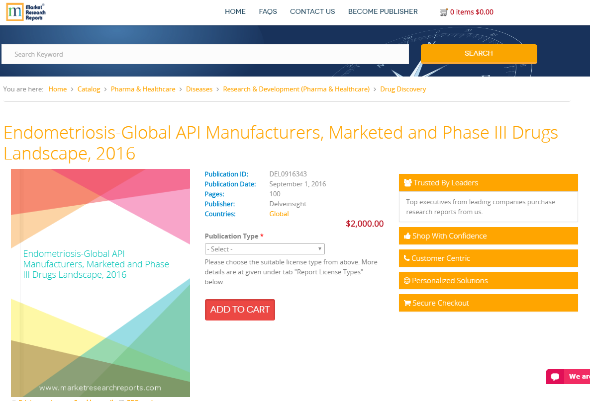 Endometriosis-Global API Manufacturers, Marketed'