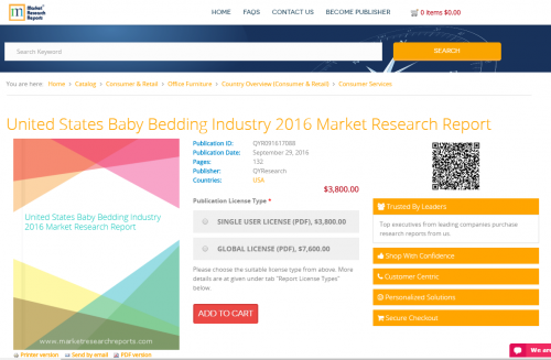 United States Baby Bedding Industry 2016 Market Research'