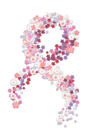 Flower Breast Cancer Awareness Ribbon
