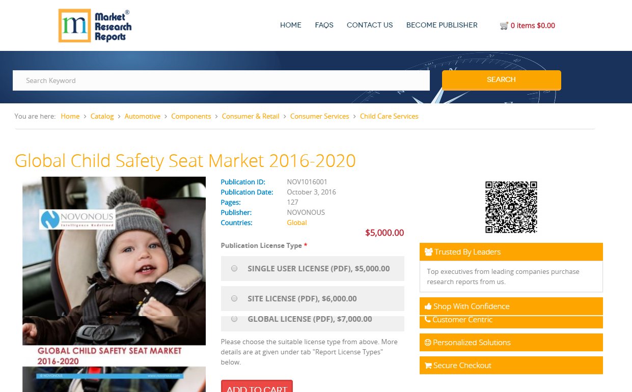 Global Child Safety Seat Market 2016-2020'