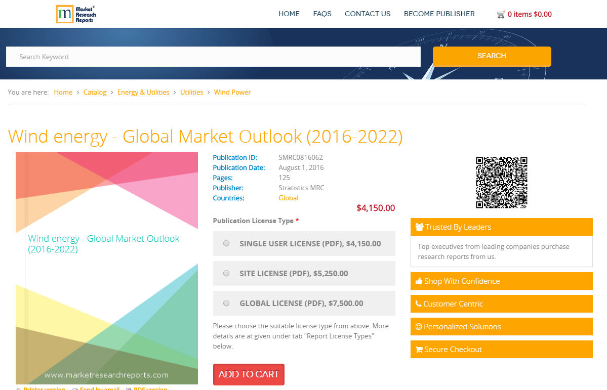 Wind energy - Global Market Outlook (2016-2022)'