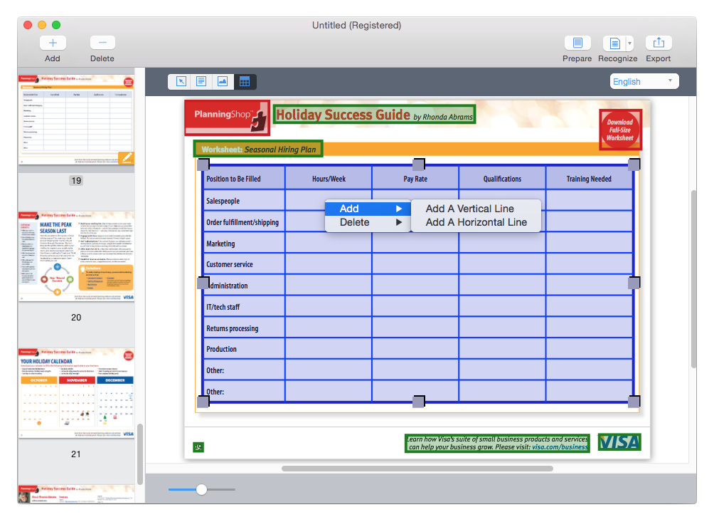 Cisdem OCRWizard table