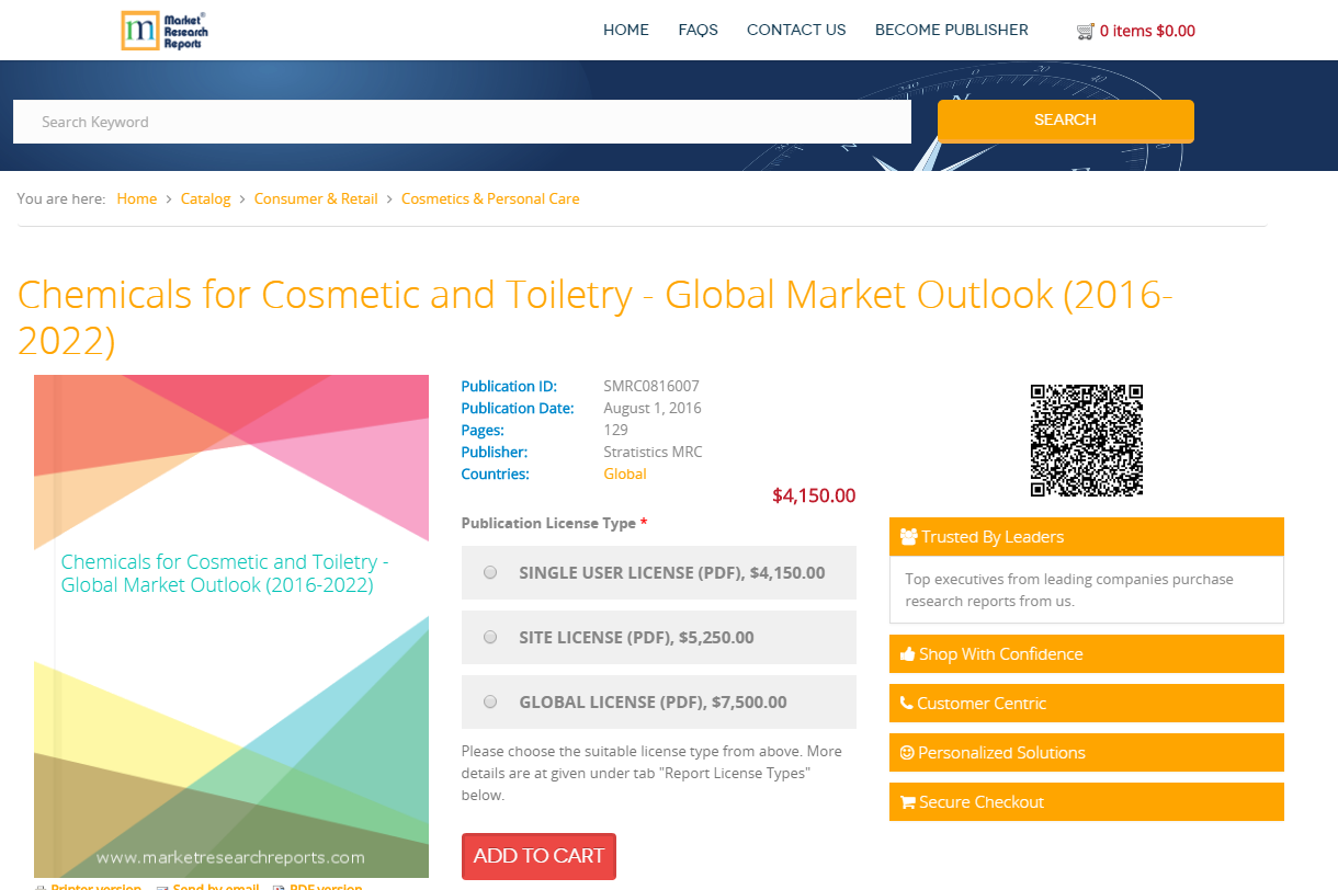 Chemicals for Cosmetic and Toiletry - Global Market Outlook