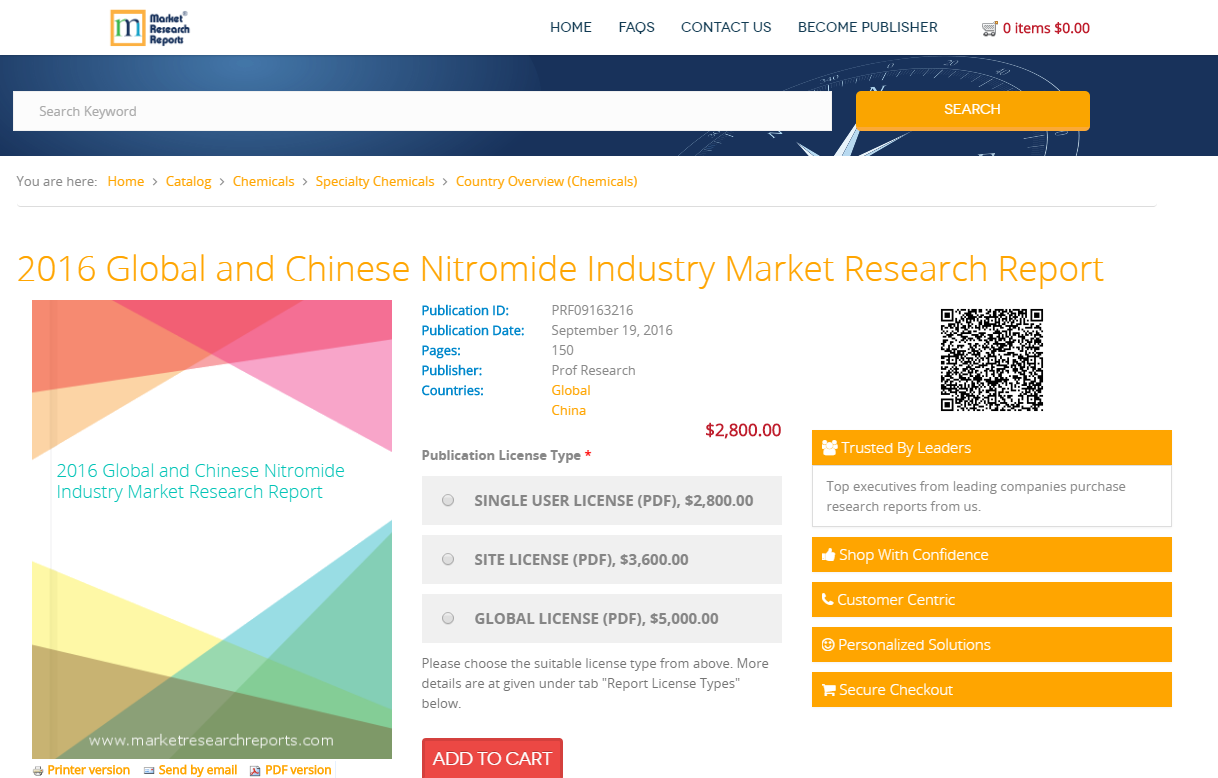2016 Global and Chinese Nitromide Industry Market Research