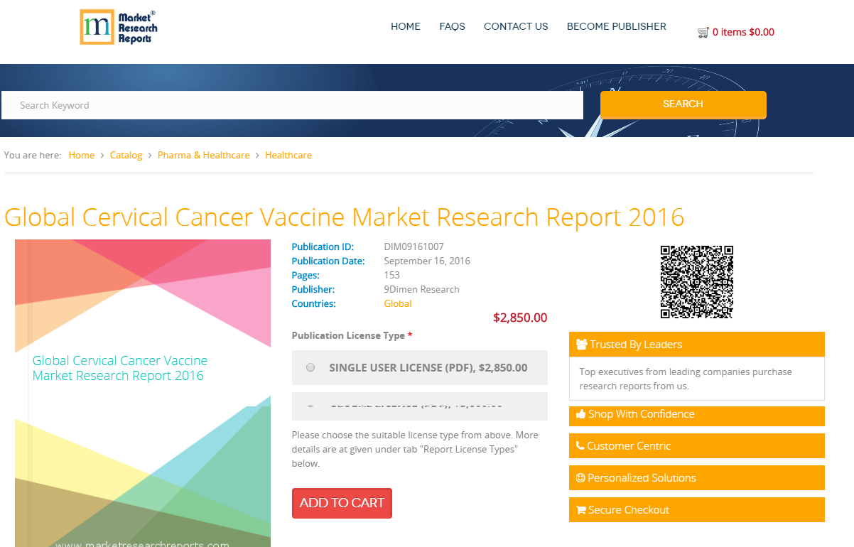 Global Cervical Cancer Vaccine Market Research Report 2016