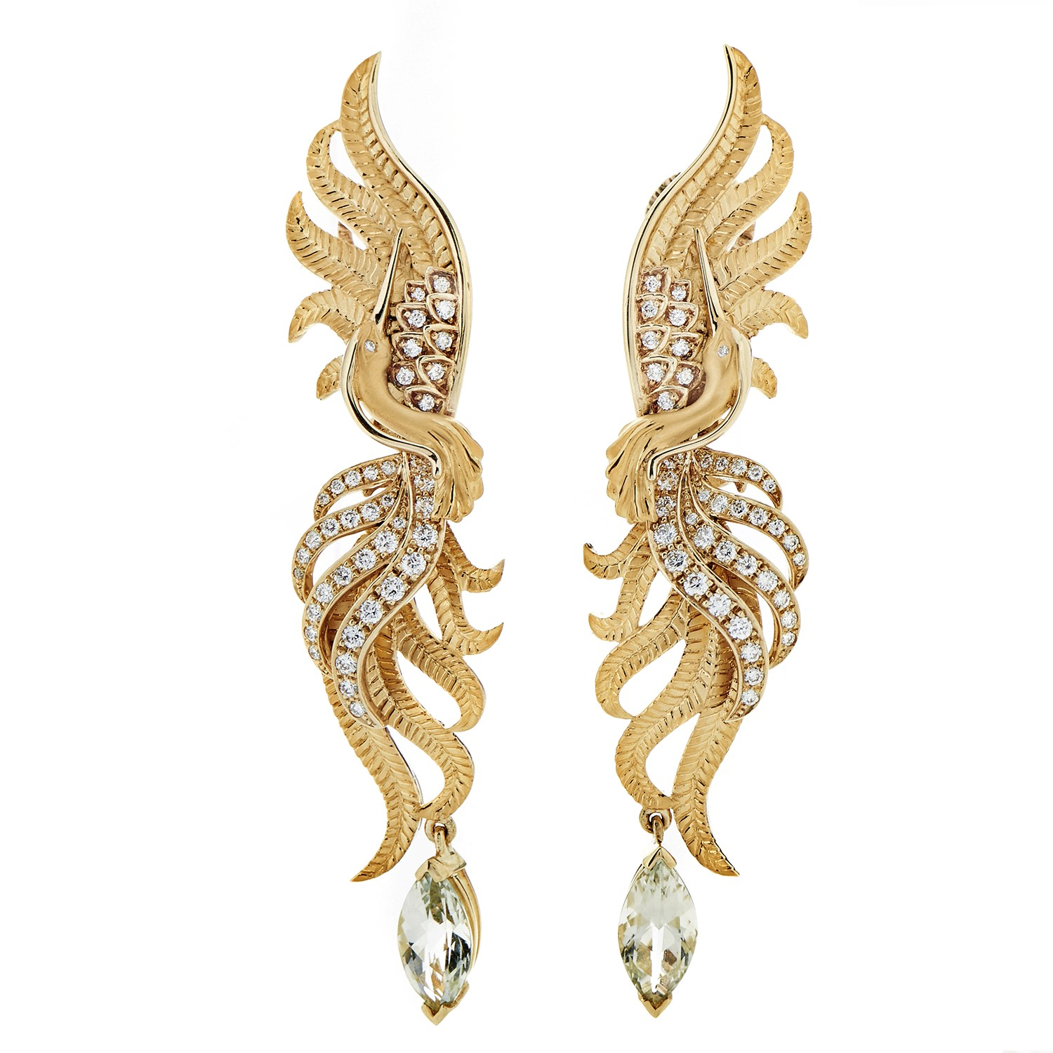 Carrera y Carrera Garzas Maxi Earrings 18K Yellow Gold