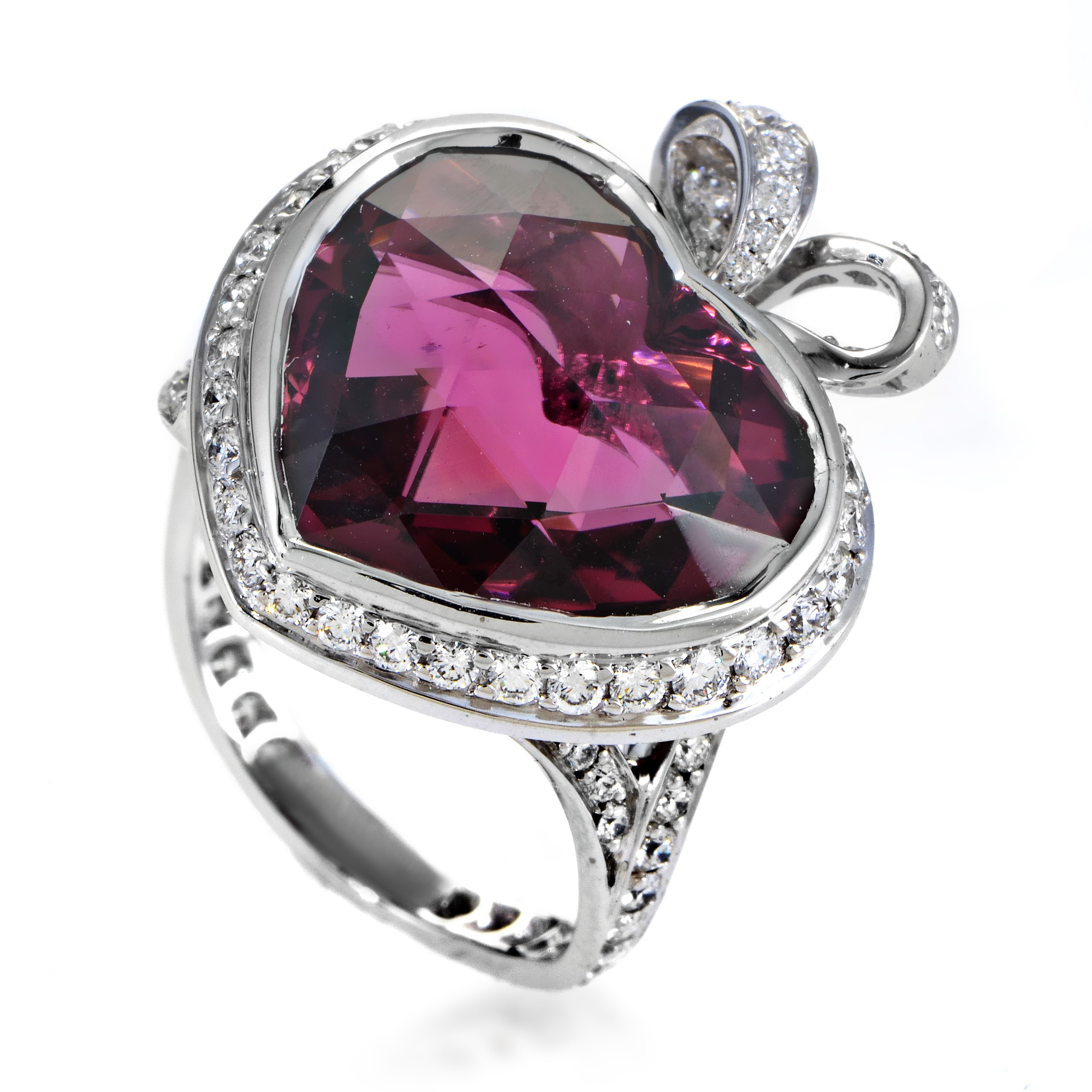 Dior Coeur Romantique 18K White Gold Diamond Tourmaline Ring