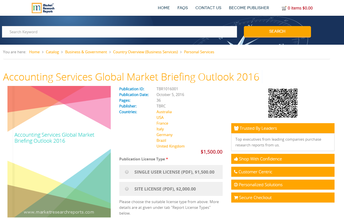 Accounting Services Global Market Briefing Outlook 2016