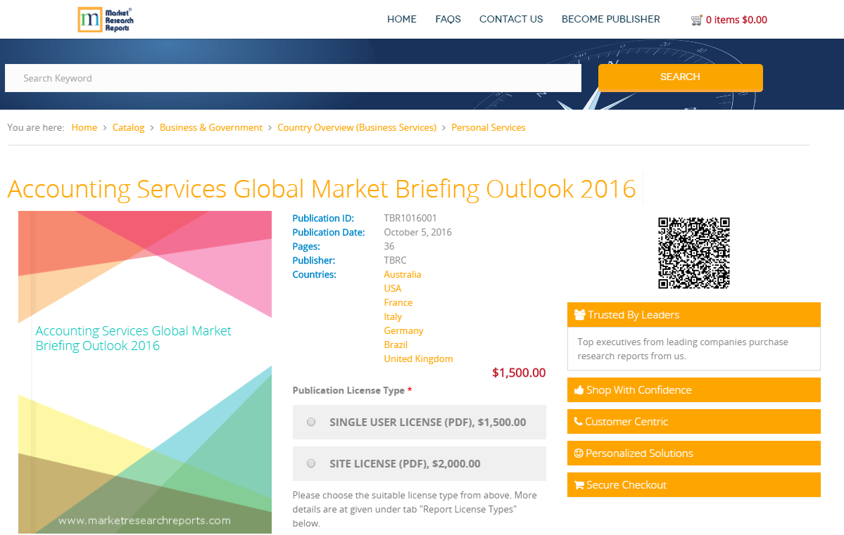 Accounting Services Global Market Briefing Outlook 2016'