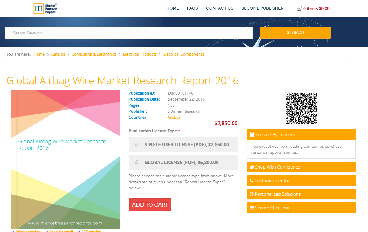 Global Airbag Wire Market Research Report 2016'