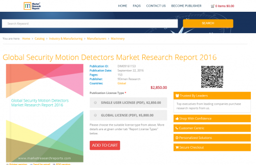 Global Security Motion Detectors Market Research Report 2016'