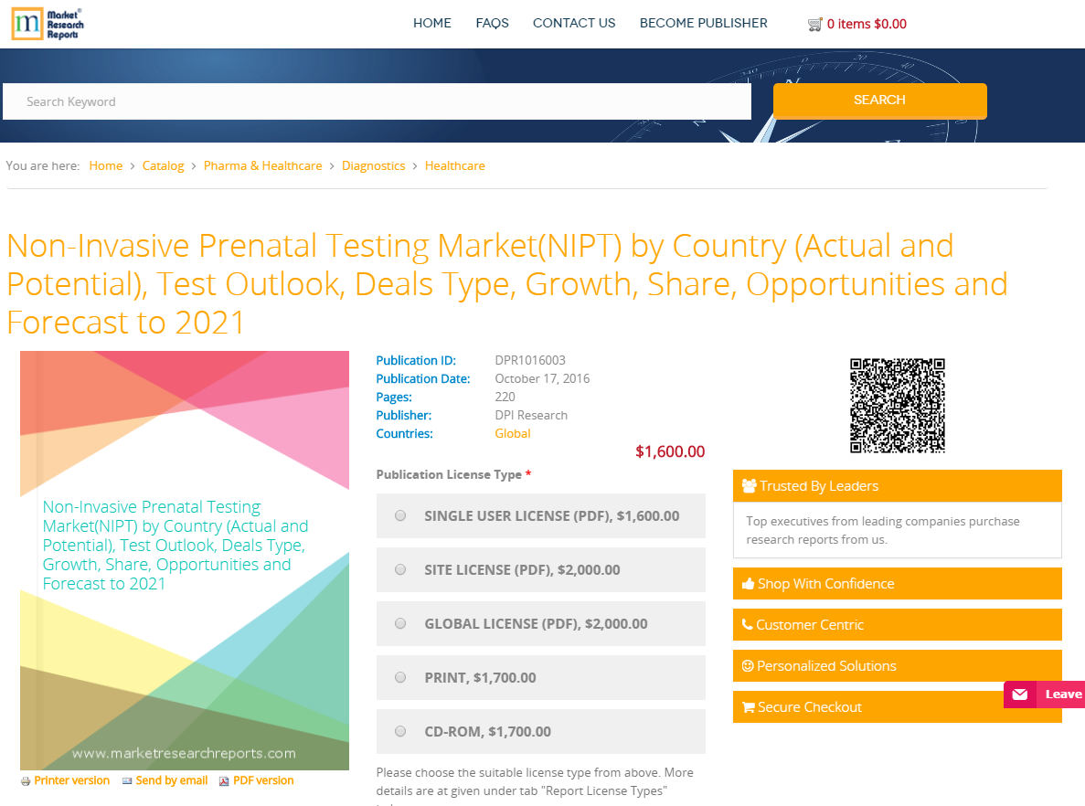 Non-Invasive Prenatal Testing Market(NIPT) by Country