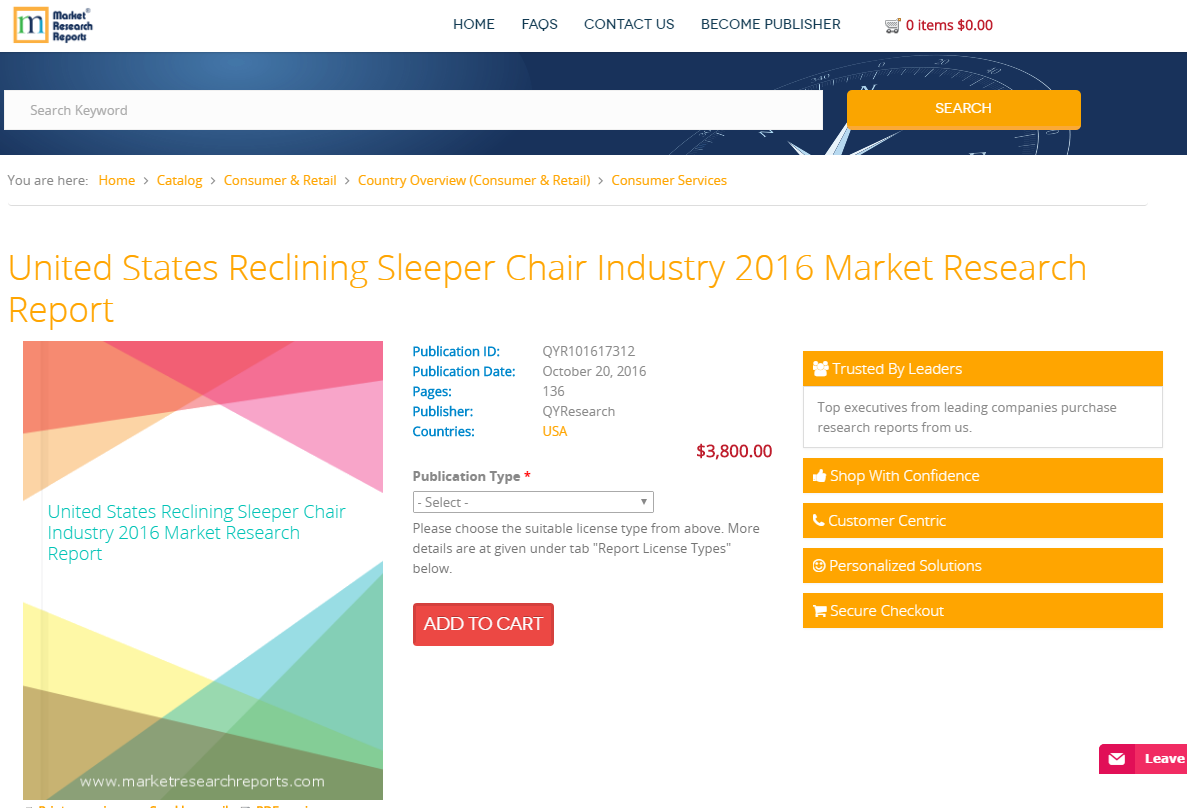 United States Reclining Sleeper Chair Industry 2016 Market