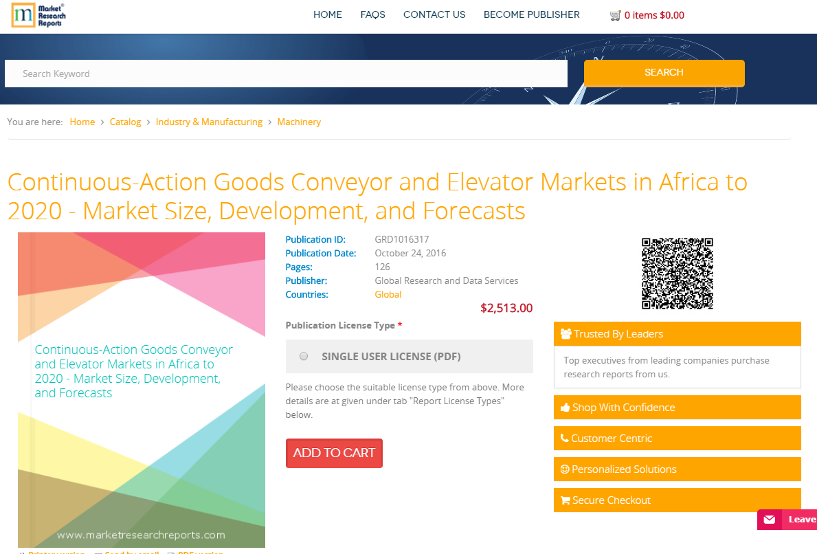 Continuous-Action Goods Conveyor and Elevator Markets'