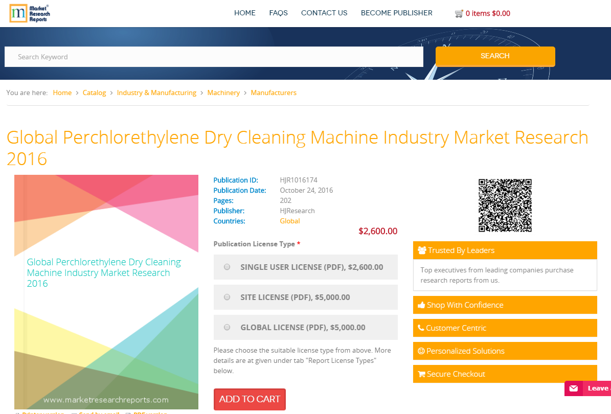 Global Perchlorethylene Dry Cleaning Machine Industry Market'