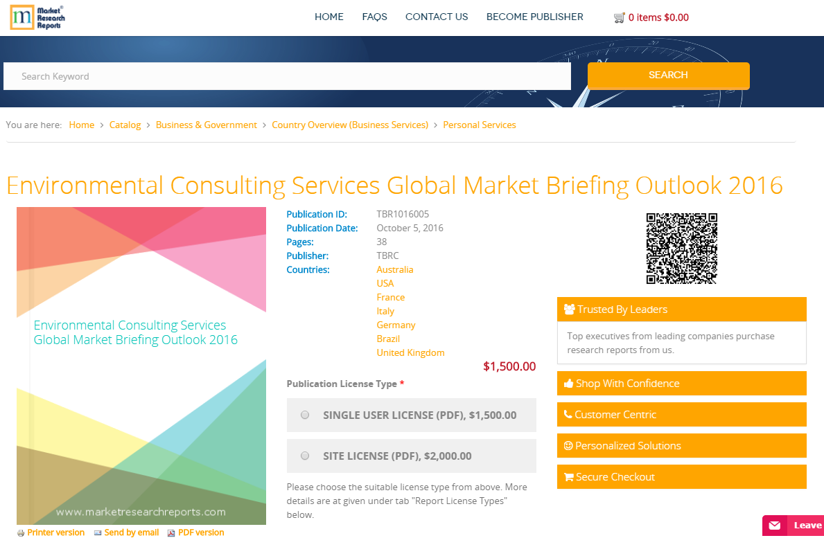 Environmental Consulting Services Global Market Briefing'