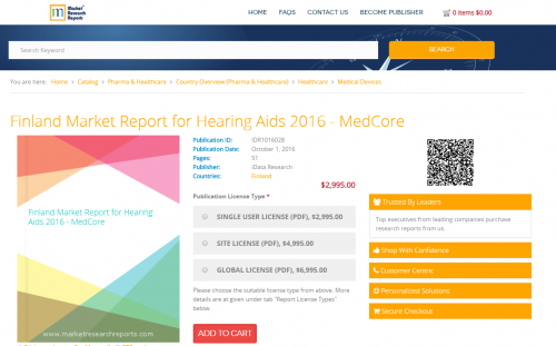 Finland Market Report for Hearing Aids 2016  - MedCore'