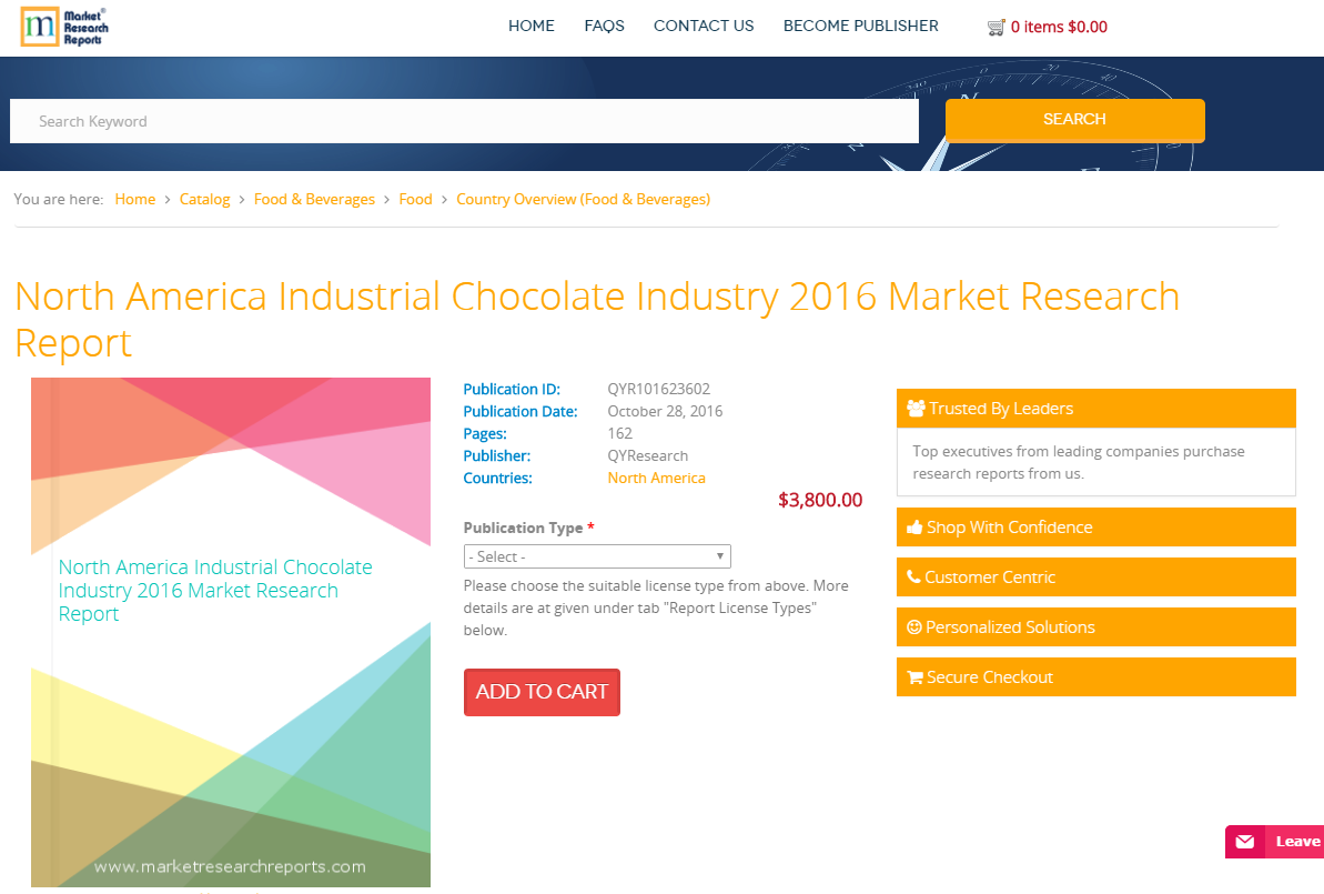 North America Industrial Chocolate Industry 2016 Market'