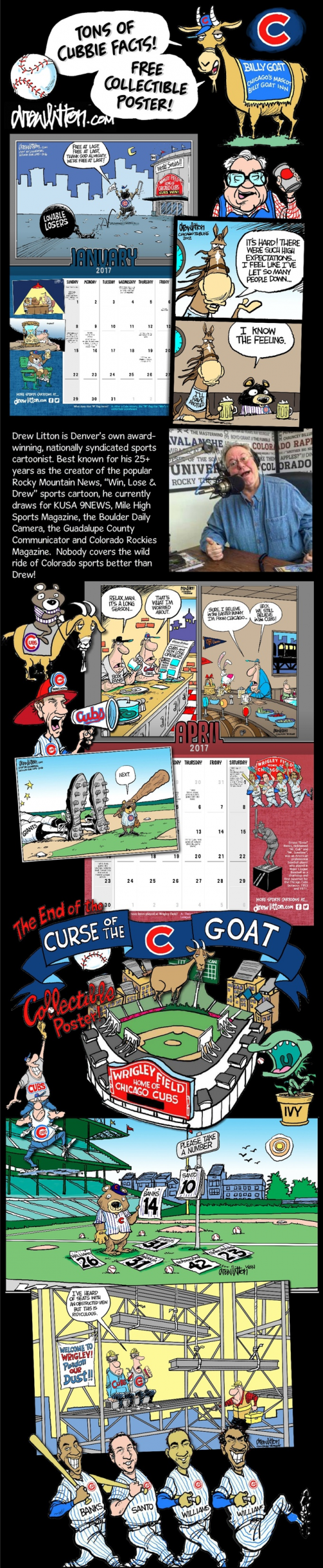 Chicago Cubs Cartoon Calendar'
