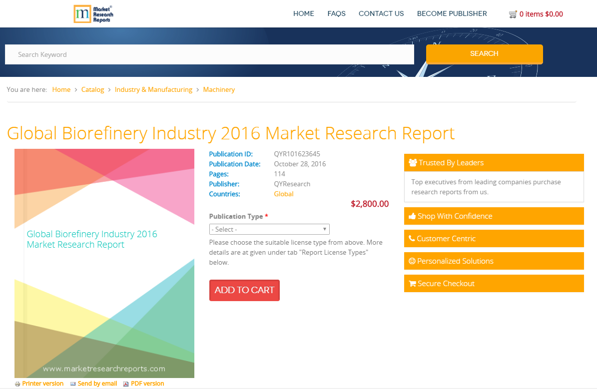 Global Biorefinery Industry 2016 Market Research Report