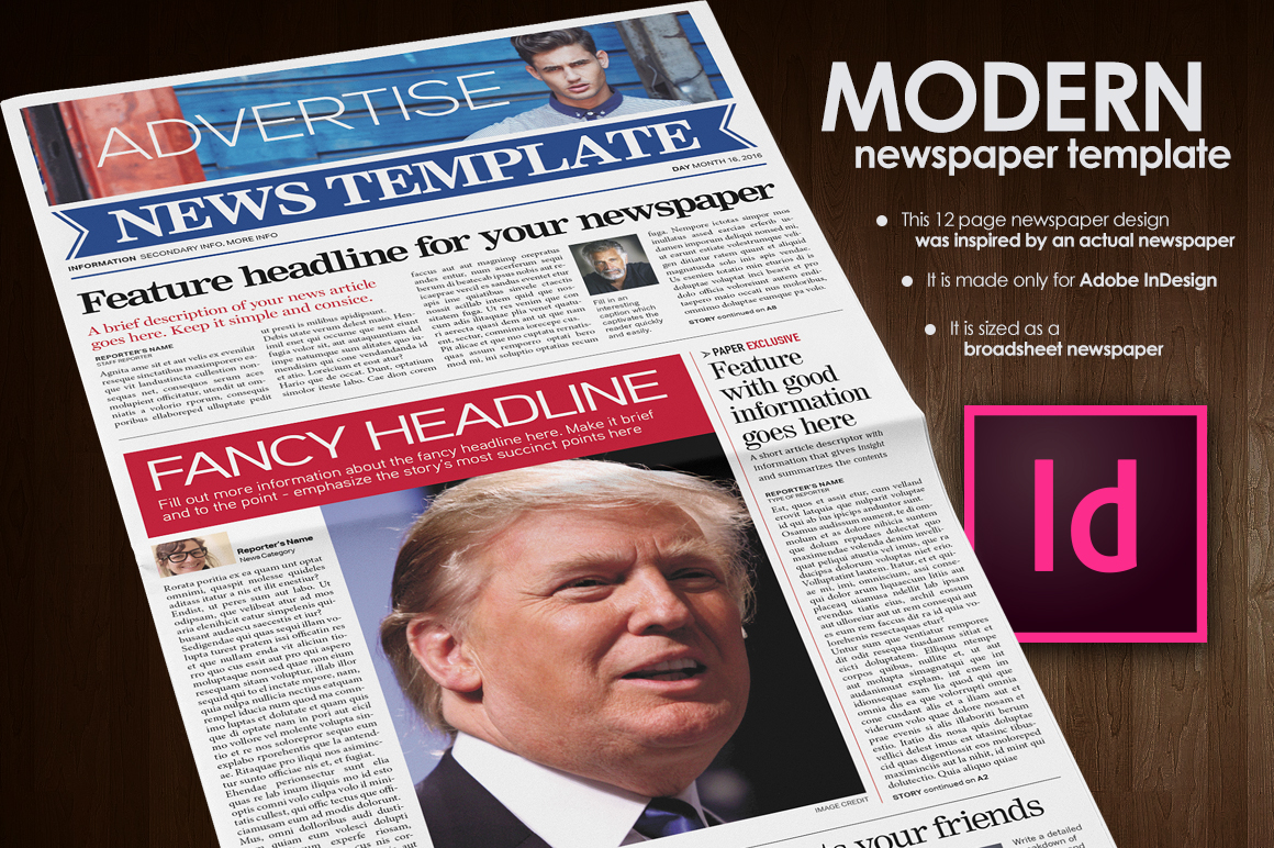 Modern Newspaper Template by Fullerworks.com Design'