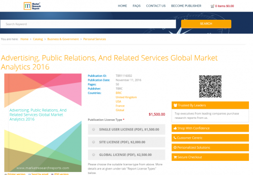 Advertising, Public Relations And Related Services Global'