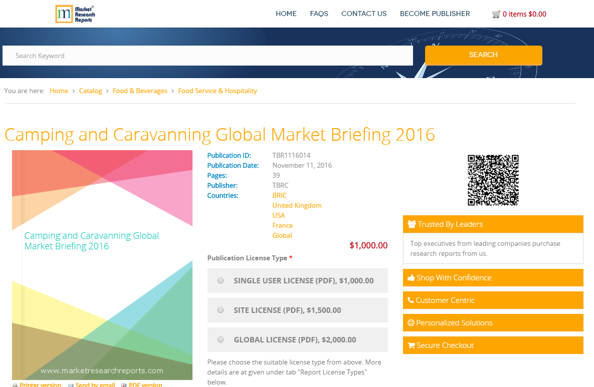 Camping and Caravanning Global Market Briefing 2016'