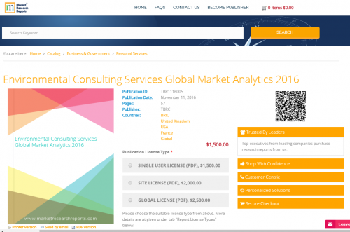 Environmental Consulting Services Global Market Analytics'