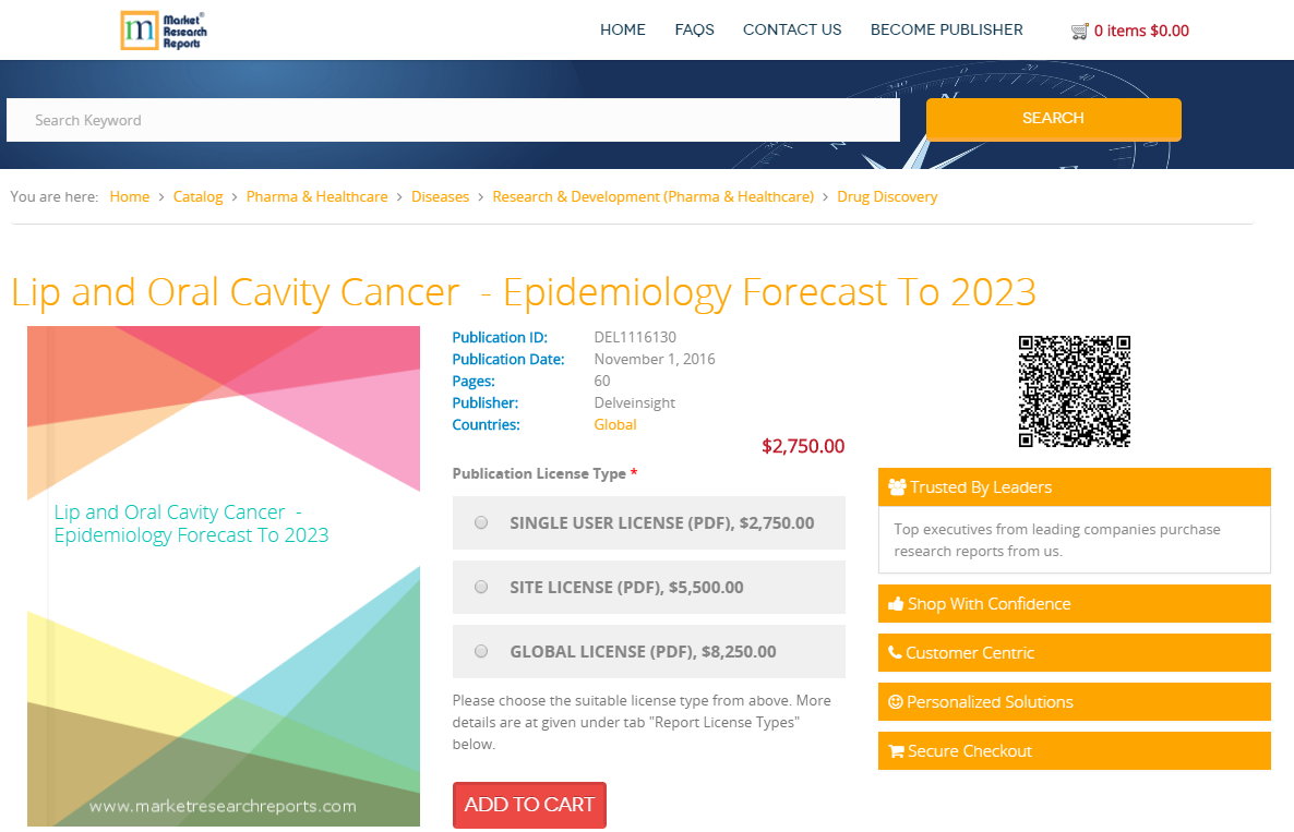 Lip and Oral Cavity Cancer - Epidemiology Forecast To 2023'